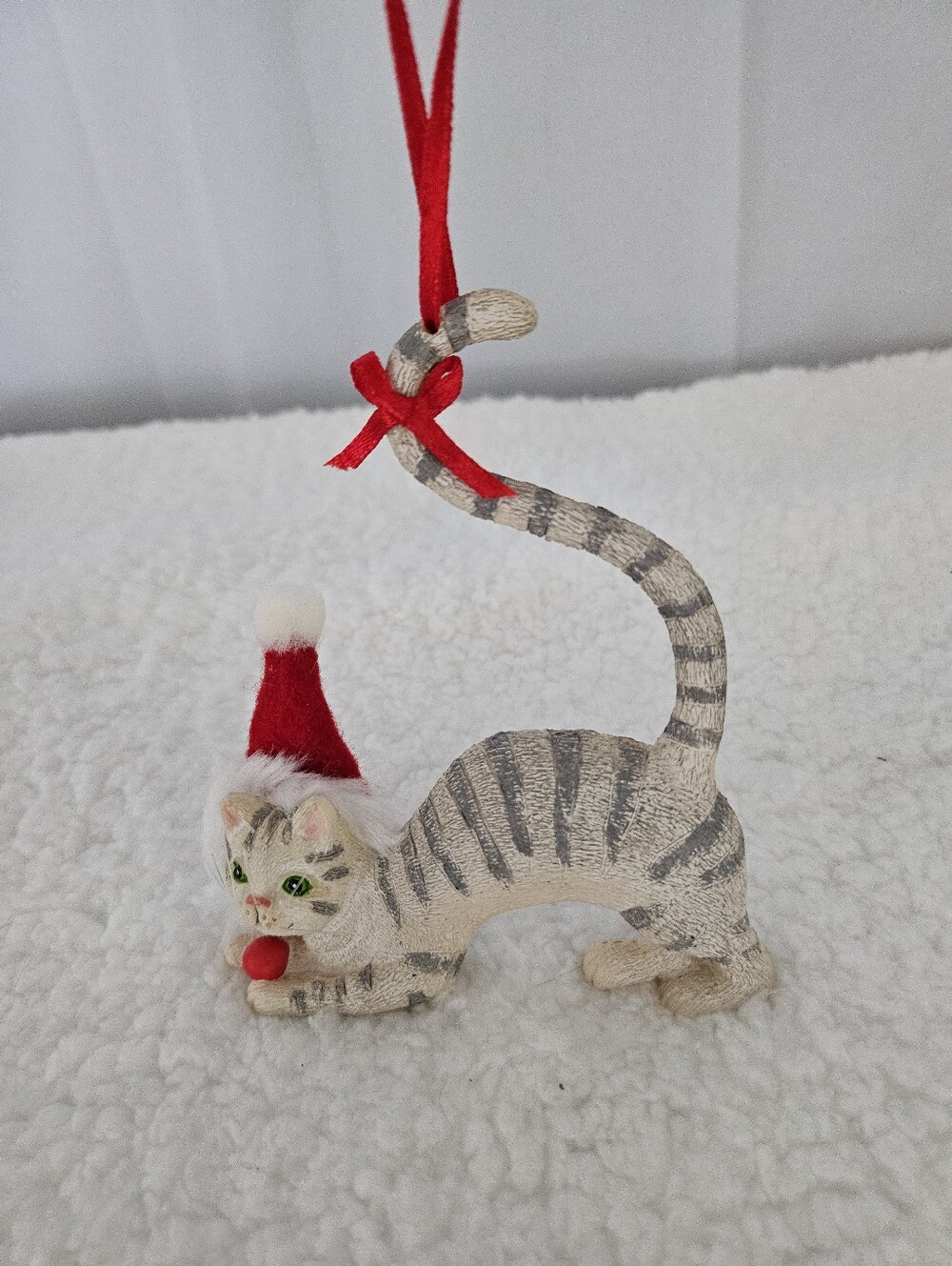 Cat With A Ref Santa Hat, Christmas Ornament, Kurt S. Adler,